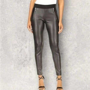 MICHAEL Michael Kors Womens Mixed-Media Zip Leggings / Pants Black SZ PL